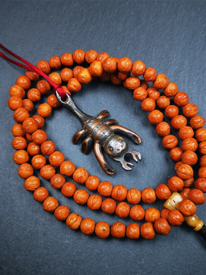 Gandhanra Handmade Tibetan Amulet,Scorpion Guru of Padmasambhava, Buddhist Scorpion Totem Pendant, Made of Cold Iron,2.28&quot;