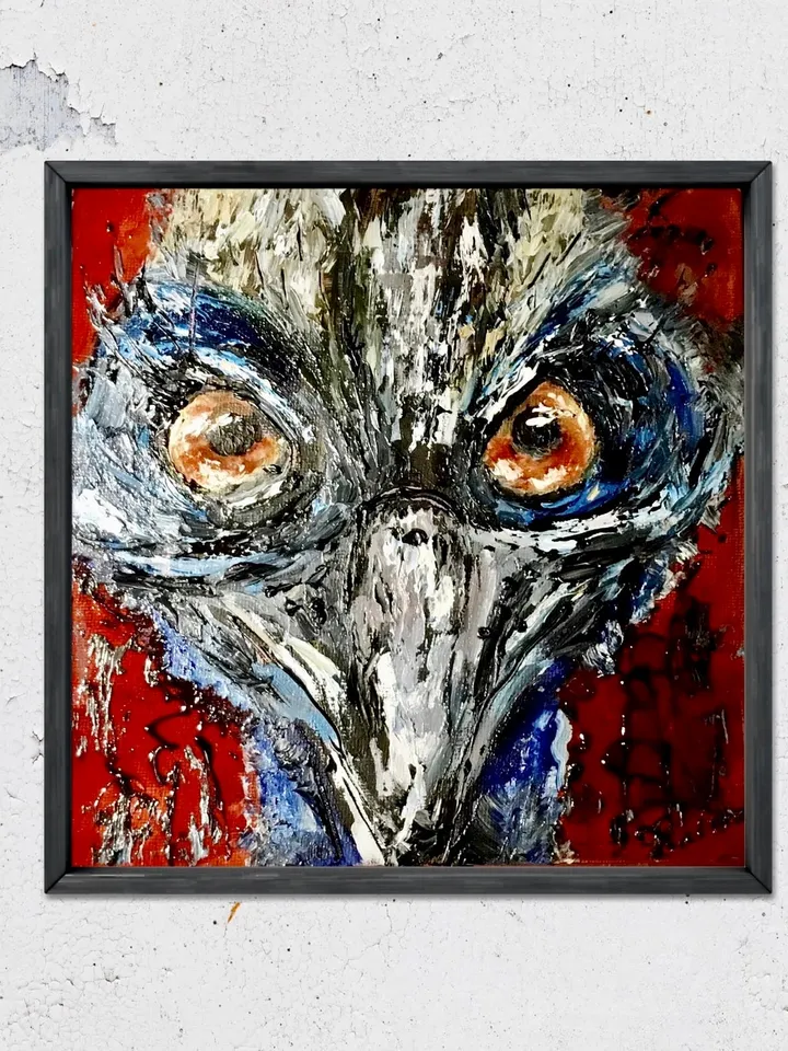 Cassowary bird short-Sleeve Unisex T-Shirt made with my original mix media painting,unique wearable gift for animal lovers.