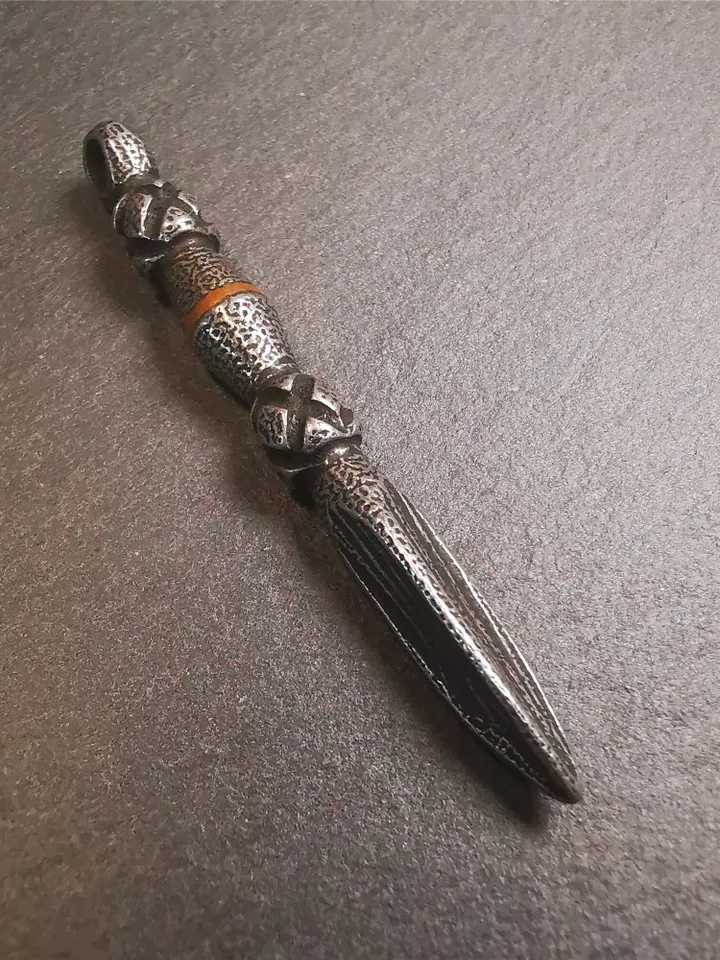 Gandhanra Handmade Tibetan Amulet ,Kila(Dorje Phurba) , Trantic Buddhism Ritual Implement Pendant,Made of Cold Iron,2.56"