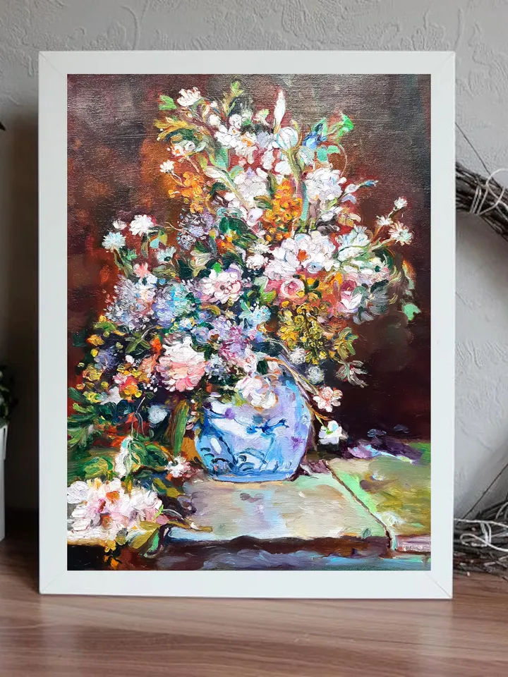 Flowers Art Original Oil painting Oil on canvas