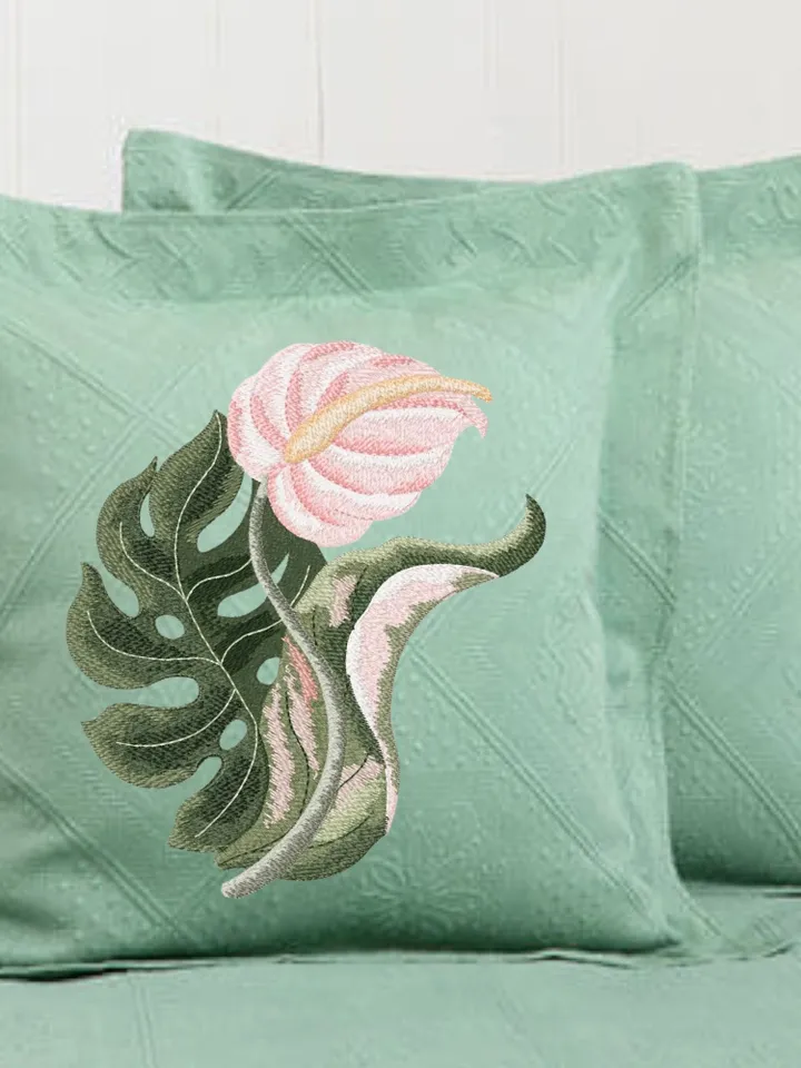 Tropical bouquet machine embroidery design applique pattern digital embroidery pattern home andclothing décor embroidery motif floral design