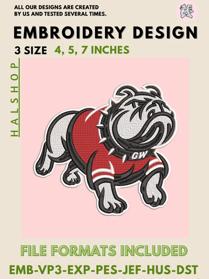 NCAA Gardner-Webb Runnin' Bulldogs Logo Embroidery Design, College Team Machine Embroidery Files, Digital Download
