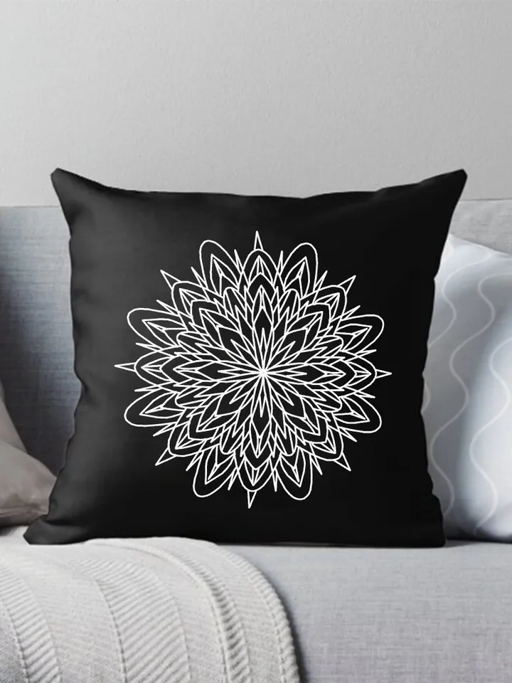 Geometric mandala blackwork pattern PDF Mandala ornament Backstitch chart, Blackwork mandala embroidery PDF Floral mandala cross stitch #W39