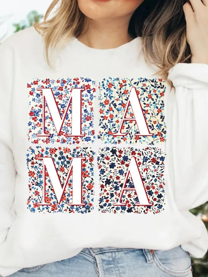 Retro Boho Mama PNG, 4th of July PNG, Fourth of July png, Floral Mama Png, Sublimation Design, Digital Download, USA America Freedom Trendy