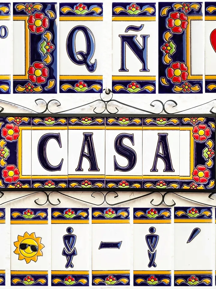 Ceramic letters and numbers 11cm (4.3") for the wall - Hand-glazed in Spain - "MARBELLA" models - Ceramic letters number -