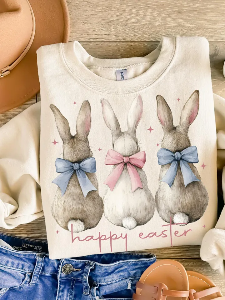 Happy Easter PNG, Coquette Easter Bunny Png, Retro Easter Png Cute Easter Day Shirt Design, Trendy Easter Day Png, Sublimation, Digital