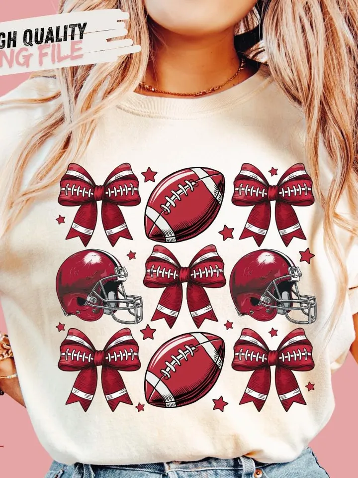 Coquette Football PNG, K City Football PNG Football, Game Day, Football Girly, Football Season, Red Team Football and Bow Clipart