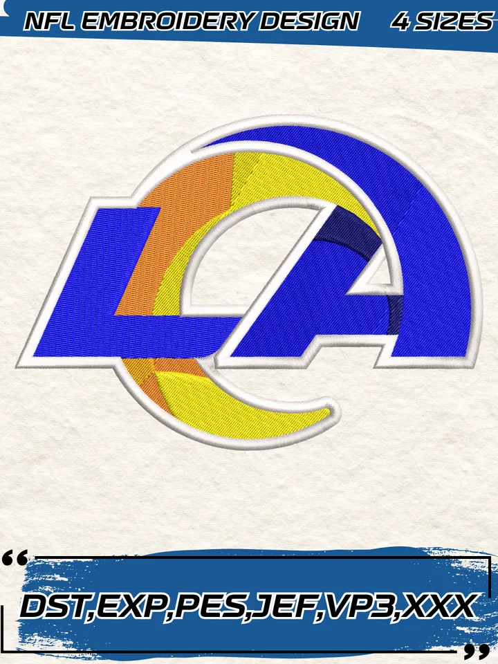 Los Angeles Rams Logos Embroidery Design,NFL Logo Embroidery Design,Machine Embroidery Design File,4 Sizes, Digital Download