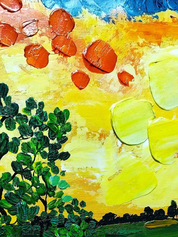 Textured Acrylic Painting Landscape Art Wall Decor