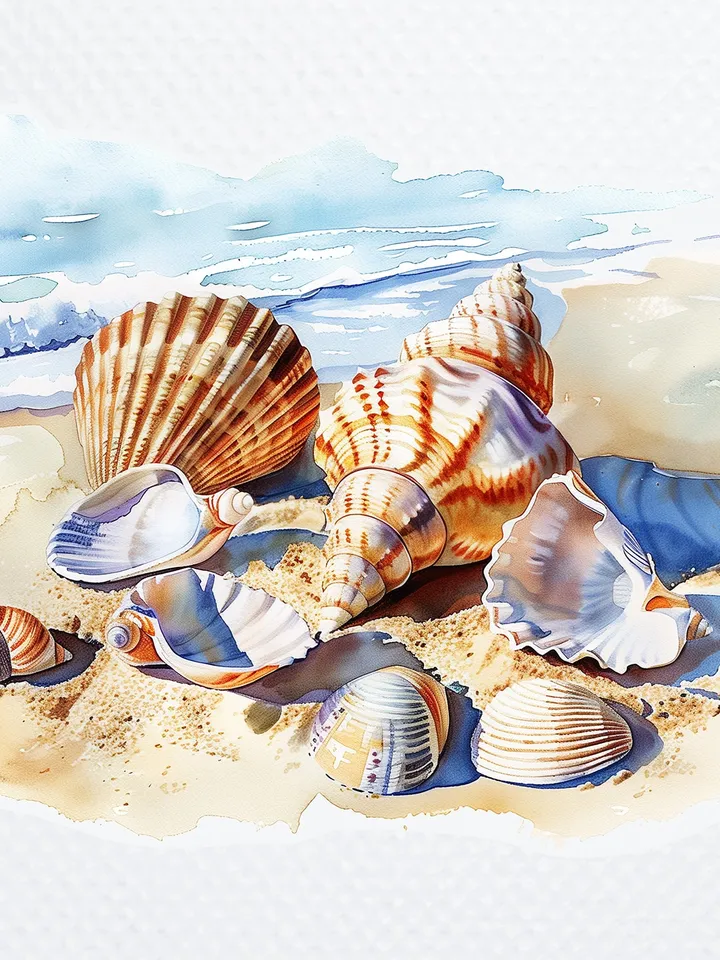 18 Seashells PNG Bundle, Seashell Clipart, Watercolor Sea Shell  clipart, Seashells sublimation, Paper craft, junk journal, Digital download