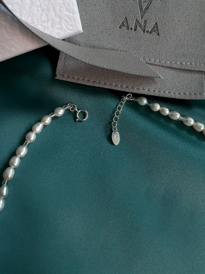 Pearl Silver 925 Jewelry Set Necklace Earrings PEARL TEARS