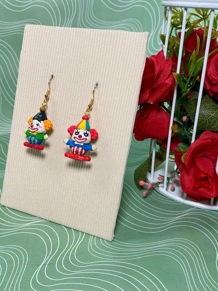 Clown earrings. Handmade jewelry.
