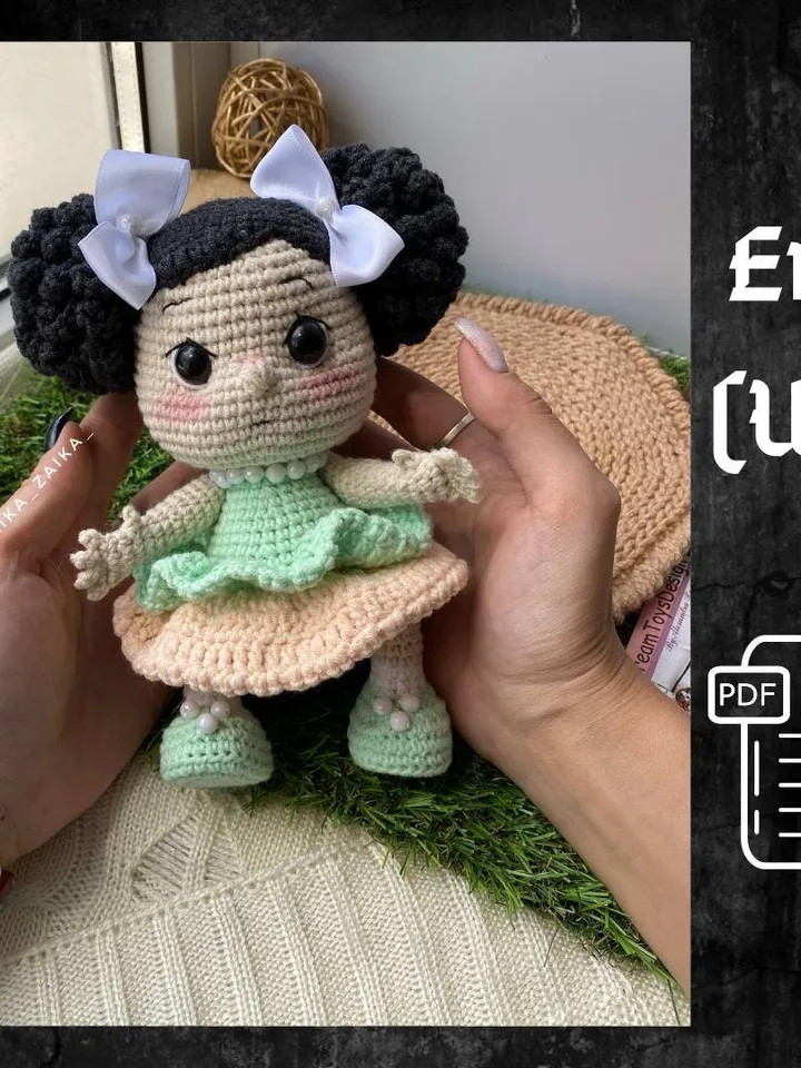 PDF Crochet Baby Doll Amigurumi Pattern, cute amigurumi baby doll, crochet doll, doll pattern, amigurumi baby toy