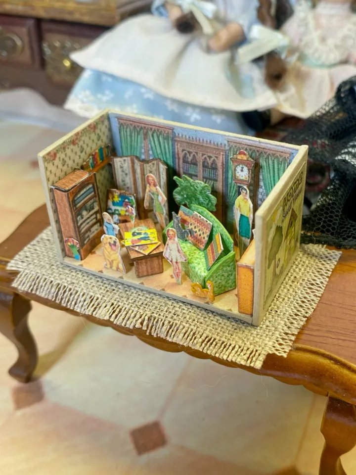 Mini roombox with filling. Toy for dollhouse. Toy for a doll. 1:12. Handmade.