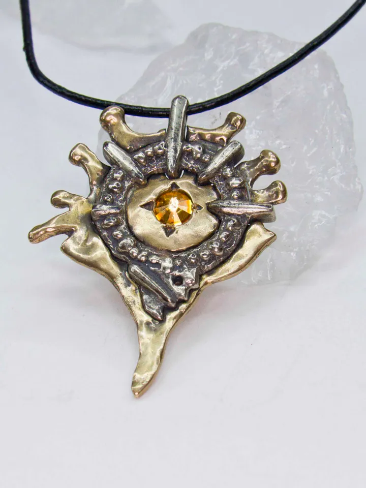 Amulet of Hellfire based on the magic of the world of Diablo / Gamer cosplay / diablo jewelry