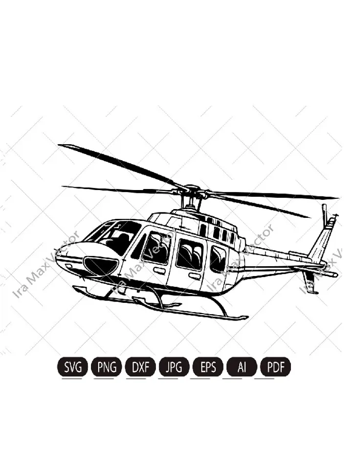 Helicopter SVG, Helicopter retro svg, Helicopter Silhouette, Helicopter vintage, Helicopter vector