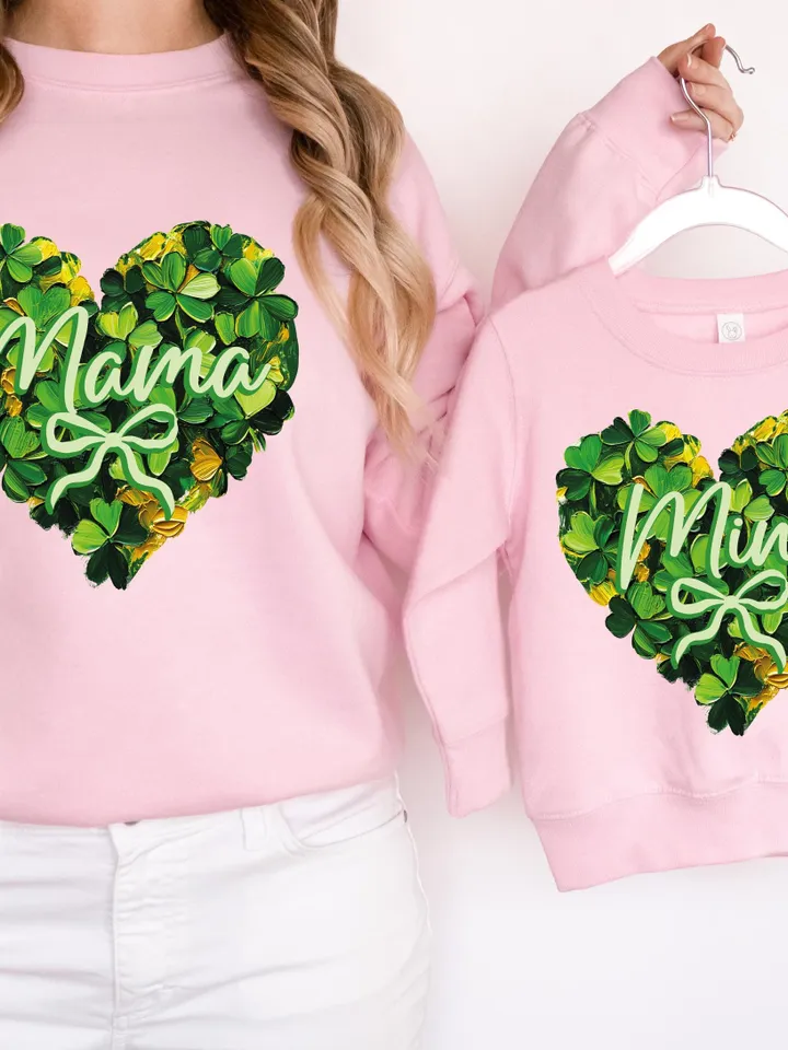 St. Patrick’s Day Heart Brushstroke png Lucky Mama St. Patrick’s PNG, Mama St. Pattys Png, Mama Mini St.Patrick's png, St.Patrick Bow Png