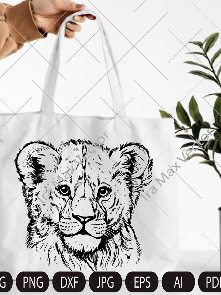 Baby Lion svg,Lion cub face svg, Nursery Decor, Safari African Animals, Lion Cub, Nursery Wall Art, Kids Printable Art