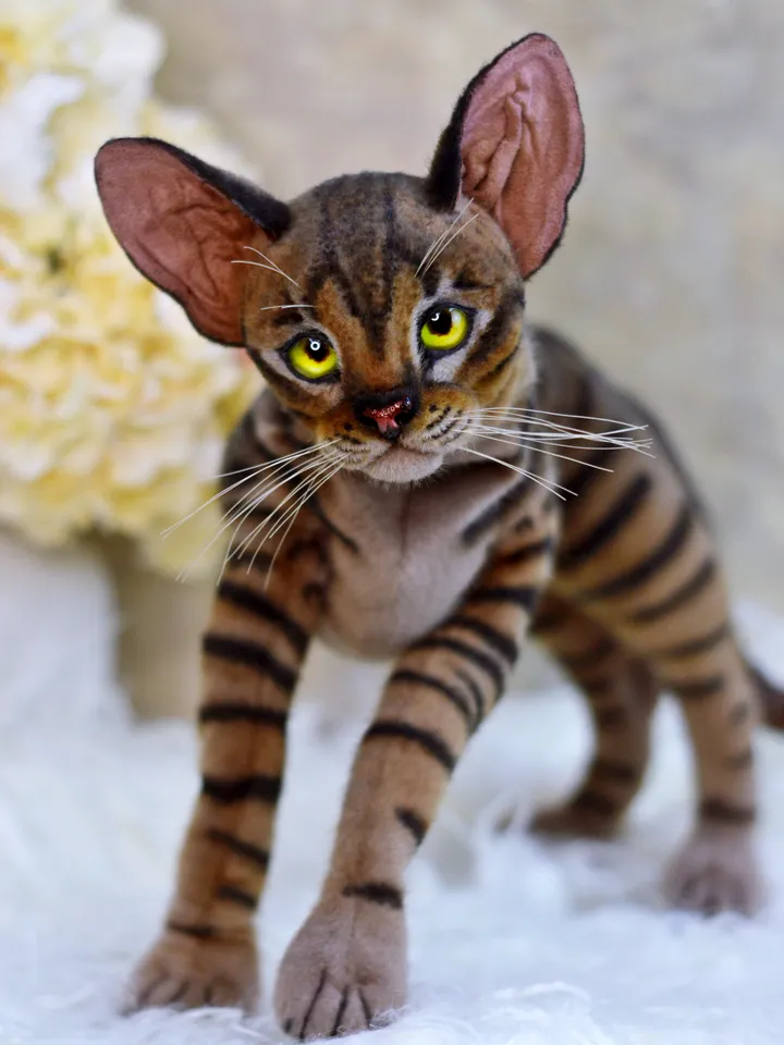 Realistic Stuffed Cat Toy - Portrait of a Domestic Plush Toy - Stuffed Cat - OOAK - Kitty