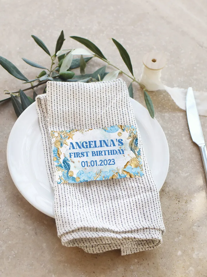 Editable Food Label ONEder the Sea First Birthday Label; Under the Sea Party; Ocean Party Birthday Template Instant Download; SE1
