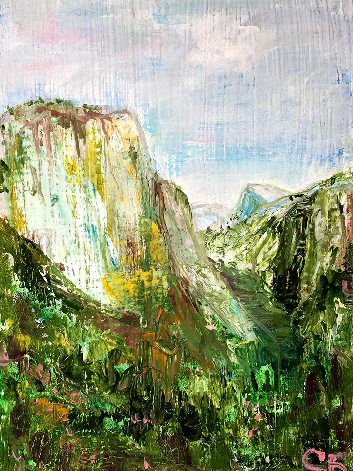 Yosemite National Park Original Oil painting National Park California Landscape Original Art 7 by 5