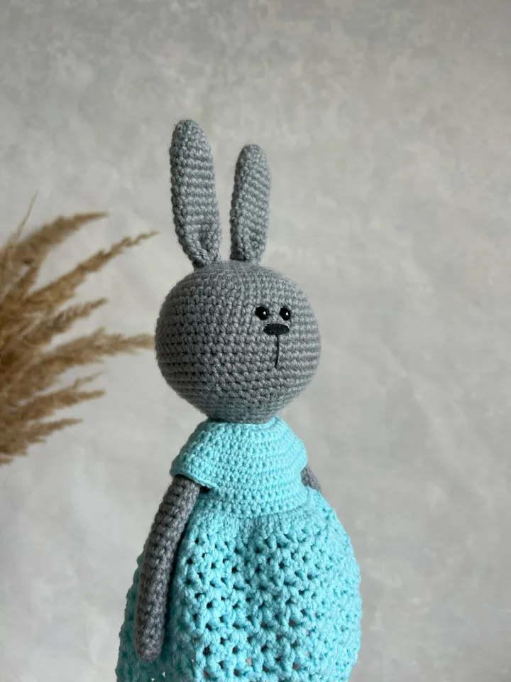 Amigurumi toy bunny, crochet bunny toy in a dress, stuffed animal toy, bunny toy