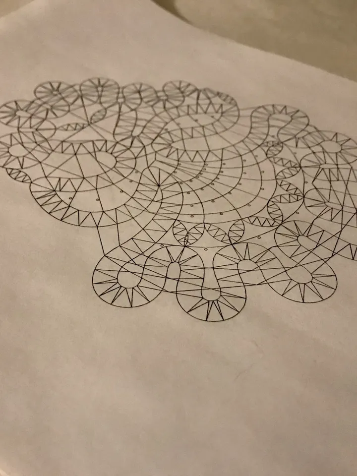 Bobbin lace Girl pattern Souvenir printable PDF pattern