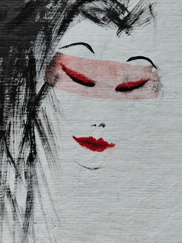Naked woman Original painting Wabi-sabi