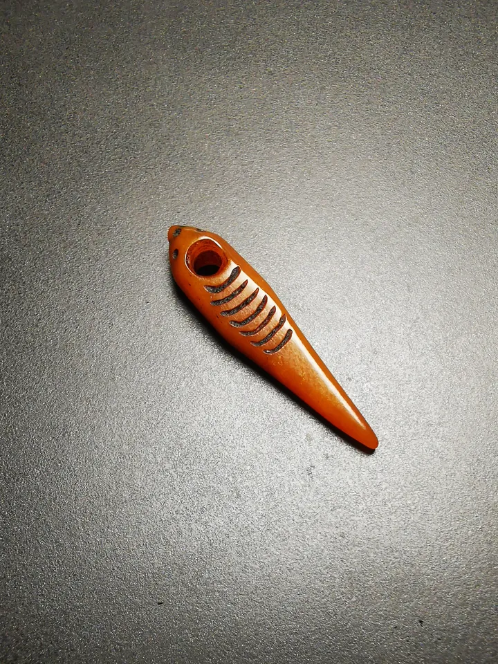 Gandhanra Tibetan Bone Carved Amulet Kila(Dorje Phurba), Hand-Carved Bead Counter Click Pendant for Mala,Prayer Beads