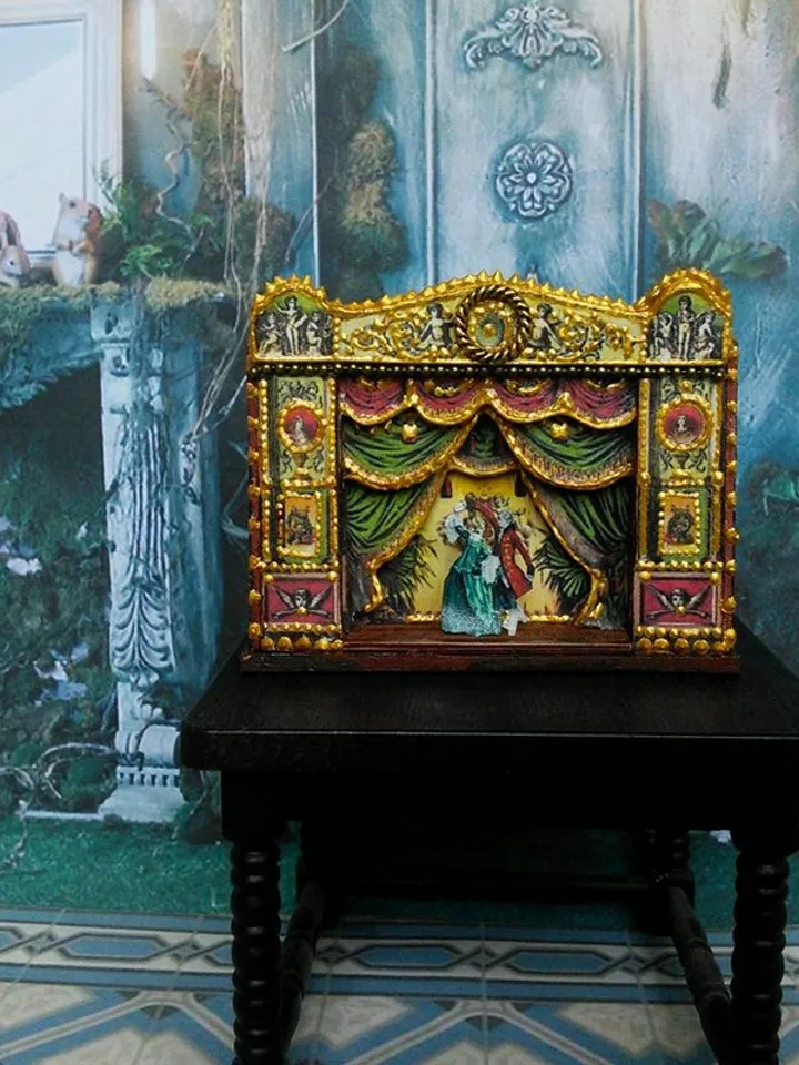 Puppet show. Dollhouse miniature.1:12 scale.