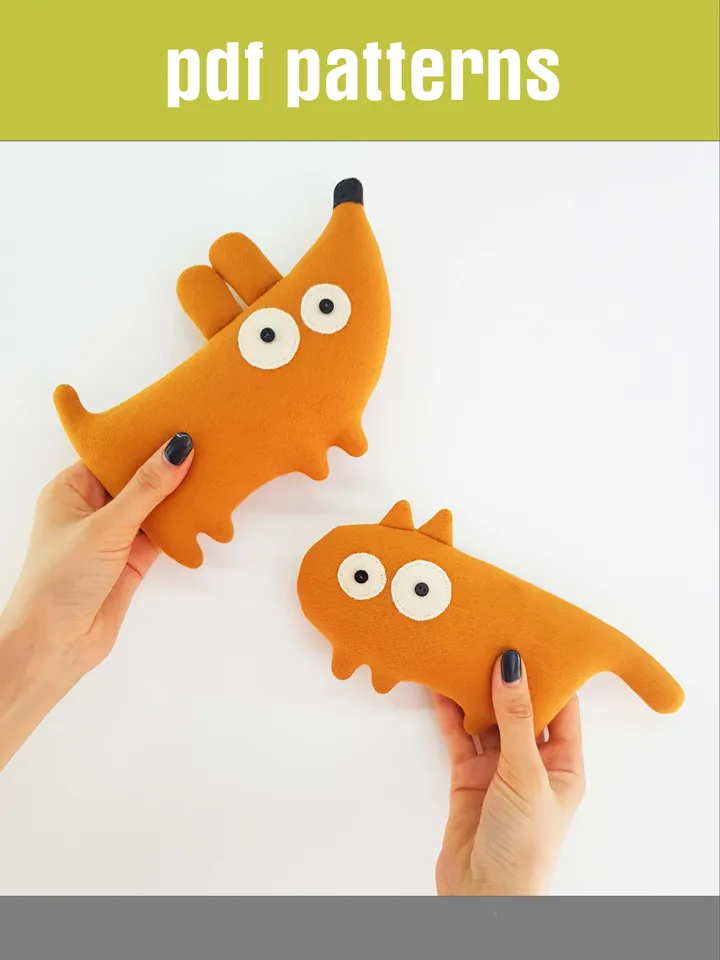 Animal dolls sewing patterns PDF cat and dog, set of 2 tutorials in English, stuffed animals sewing diy
