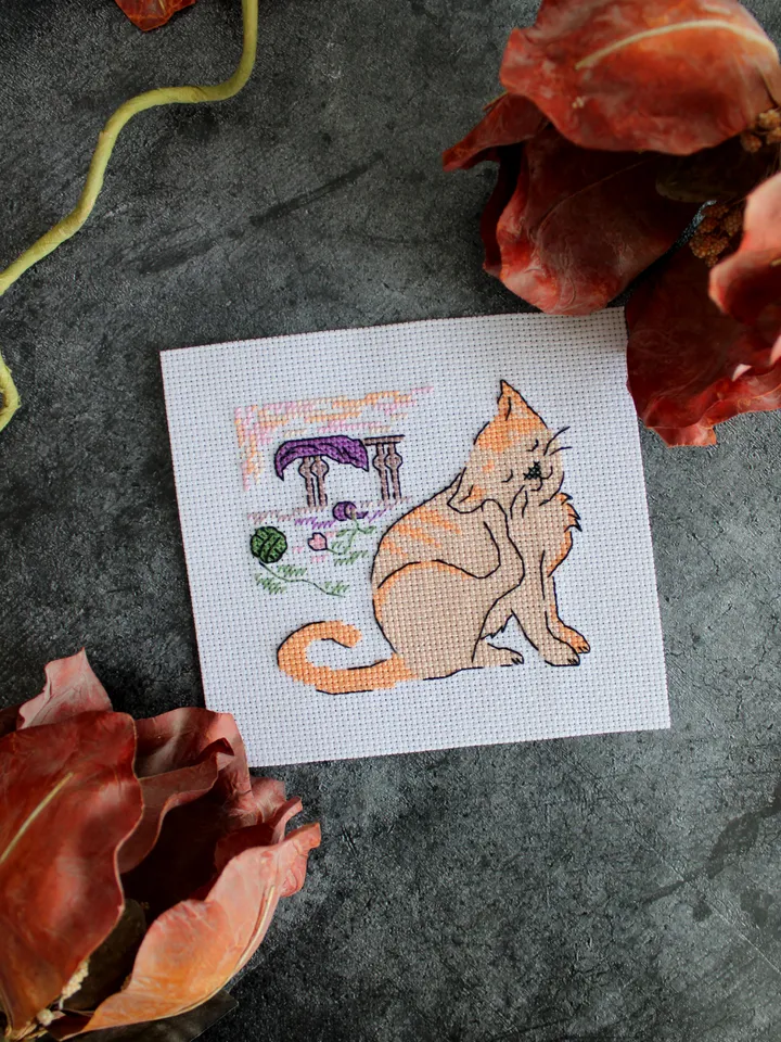 Cross stitch pattern Cat, funny cross stitch pattern PDF