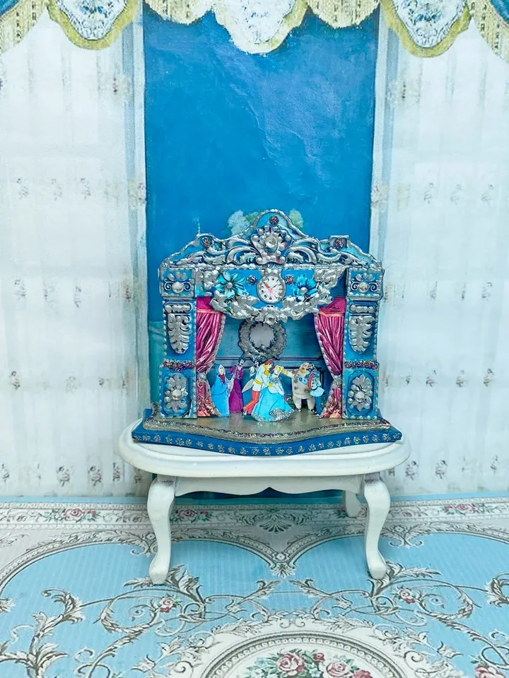 Puppet theater. Theater for a dollhouse. Handmade. Cinderella theater. Author's design.