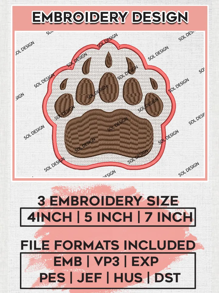NCAA Brown Bears Team Hand Logo embroidery designs, NCAA Brown Bears Logo Machine embroidery designs, NCAA Logo embroidery designs, NCAA Lopes Machine embroidery designs, Digital Download