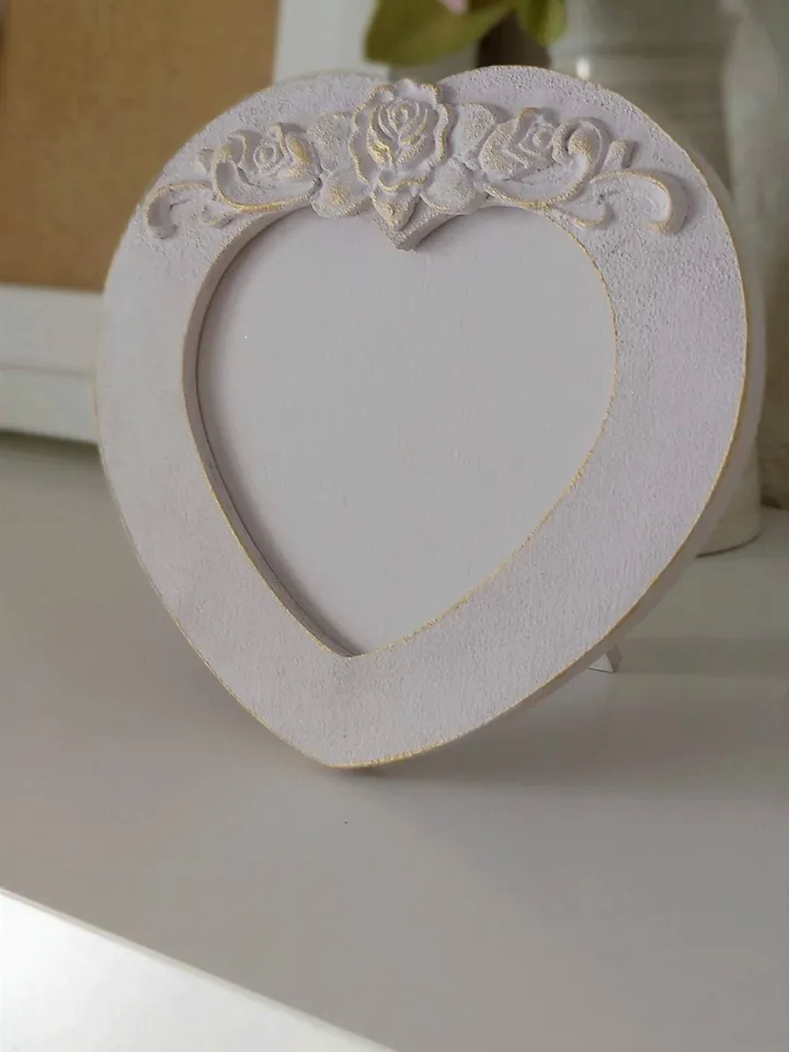 Valentine's Day Gift Mini gray photo frame in shape of heart Small Picture frame Love photo frame Shabby chic Mothers day gift Birthday gift