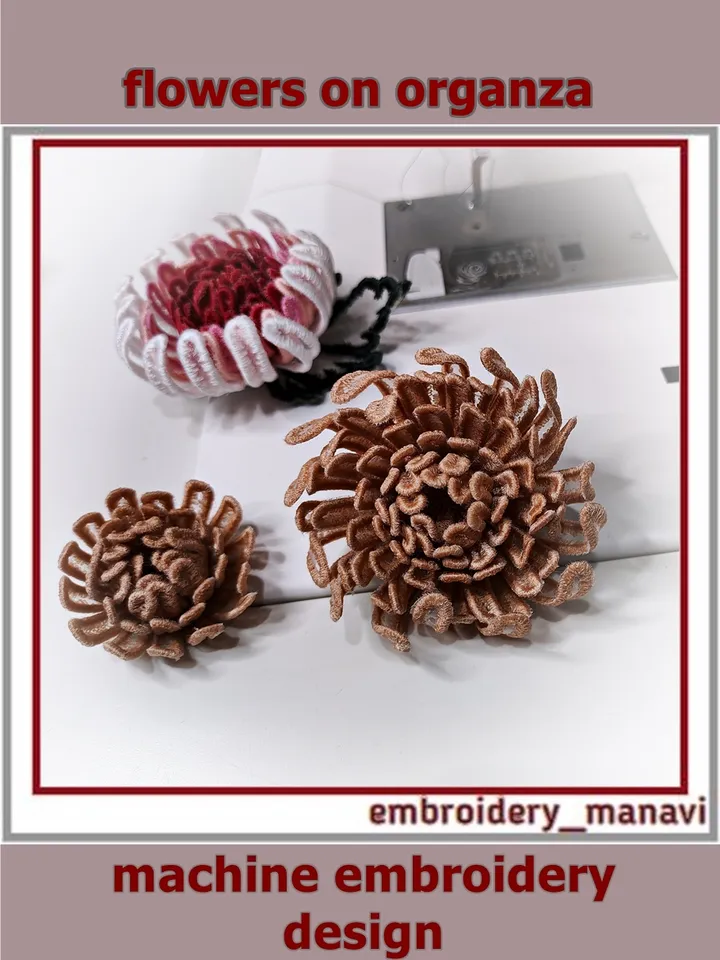 Set of designs Chrysanthemum flower Embroidery in the hoop from Embroidery Manavi 05