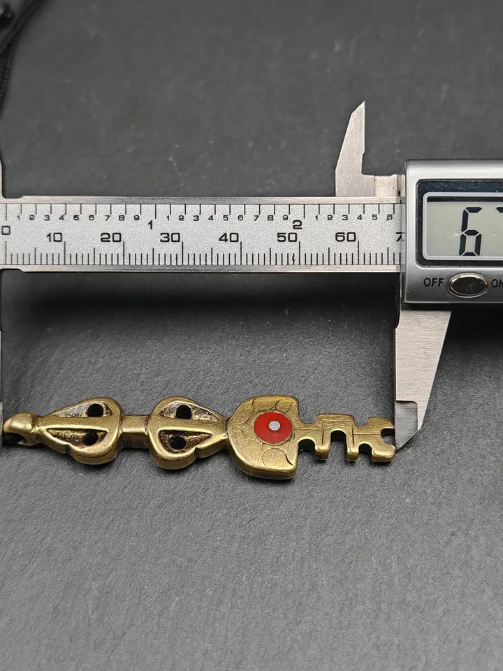 Antique Tibetan Amulet,The Key of Heart Pendant, Gandhanra Handmade Himalayan Style Pendant,Lucky Charm,Made of Lima Brass