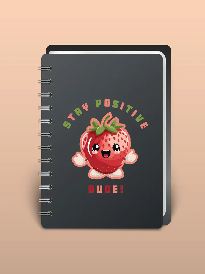 Cute Strawberry Character Design, Stay Positive Dude, Svg/Dxf/Pdf/Eps/Png, Cute Gift Cut Files, Sublimation Design, Mental Health Awareness