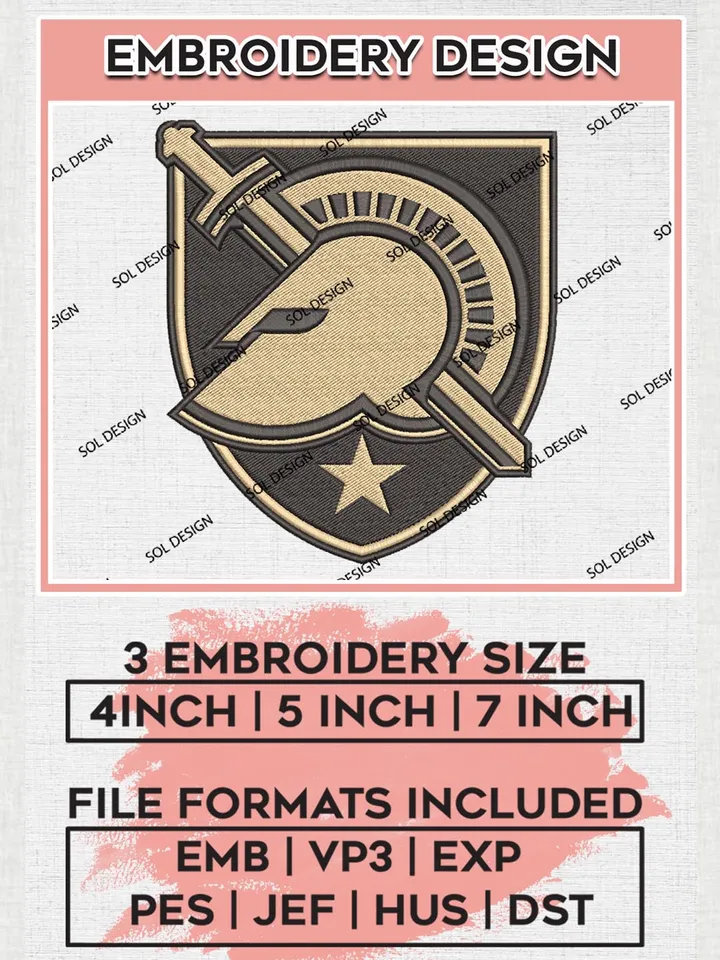 Army Black Knights Logo Machine Embroidery Design, NCAA Army Black Knights Embroidery Design Design files, NCAA Embroidery Designs, NCAA Machine Embroidery Designs, Digital Download