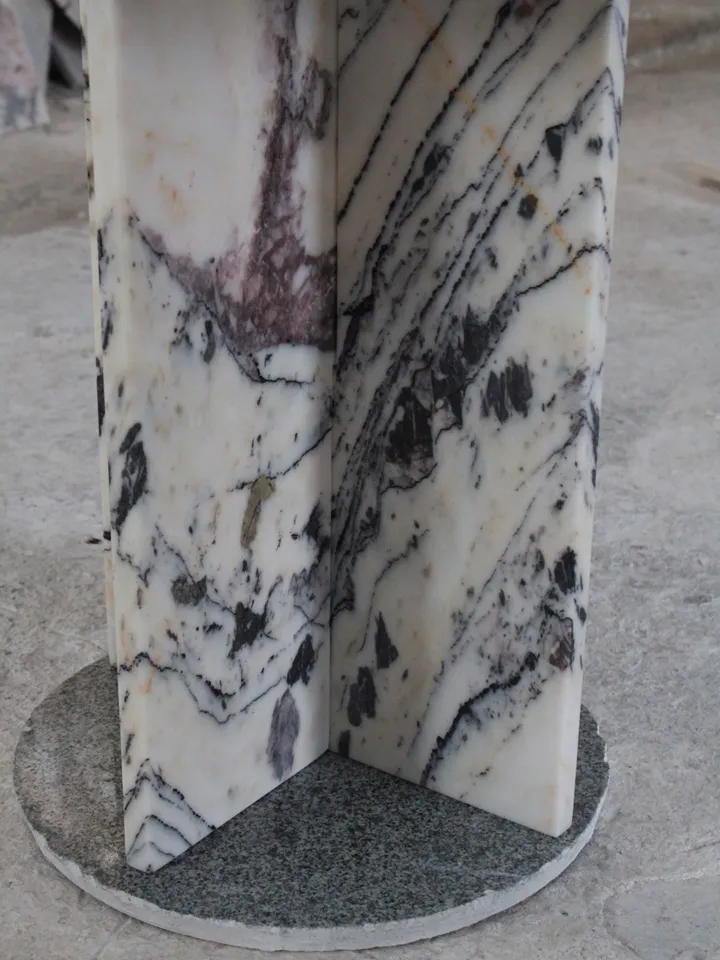 Aegean marble ( lilac) end table,side table handmade