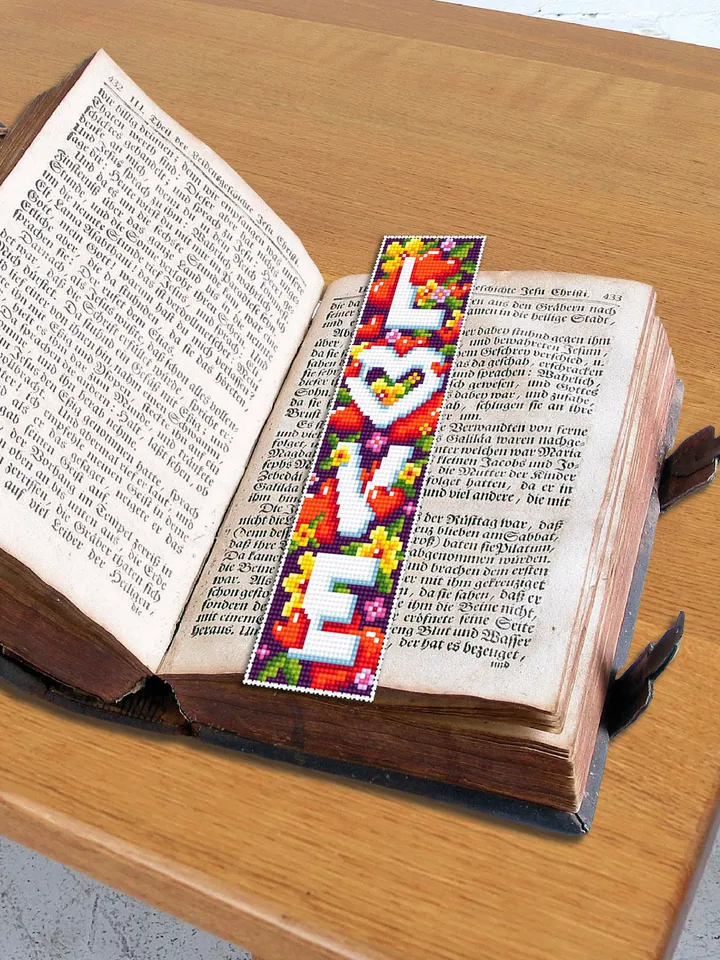 Valentine bookmark cross stitch pattern download PDF Love cross stitch chart, Funny handmade bookmark digital PDF, Valentines present #B103