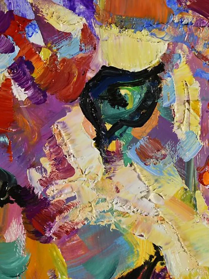 Lion Painting Wild Animal Original Art Oil Impasto 油畫原作 Wall Art Impressionism