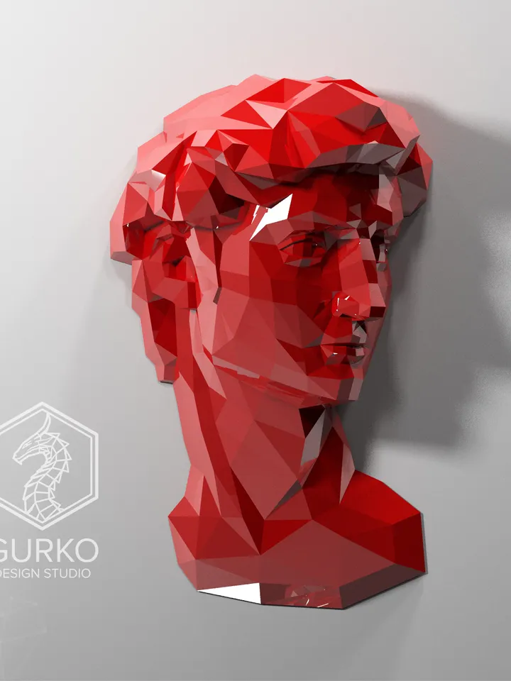 David Papercraft, Digital Template, PDF Download, Gurko, 3D Low Poly, Pepakura, DIY Origami Sculpture, Paper Decor, DIY Gift