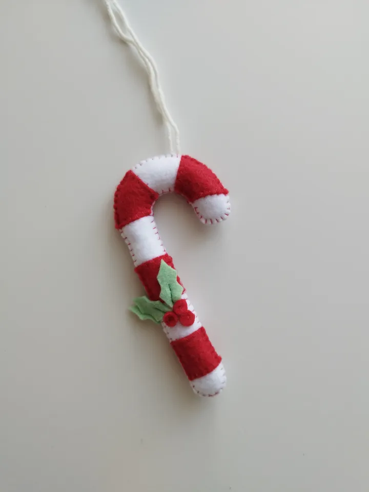 set of 2 felt christmas ornaments, Christmas tree ornaments, Christmas tree decorations, candy felt ornaments, Christmas candy