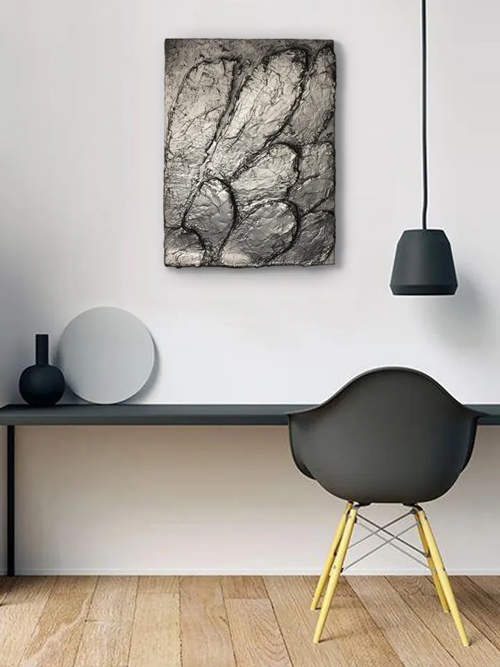 Modern Abstract Acrylic Wings Painting - 3D Textured Art on MDF Board - 40x30 cm | Handmade Artwork