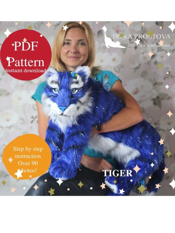 Tiger and fox sewing pattern plush toy | instruction how to sew | Stuffed Animal Sewing Tutorial