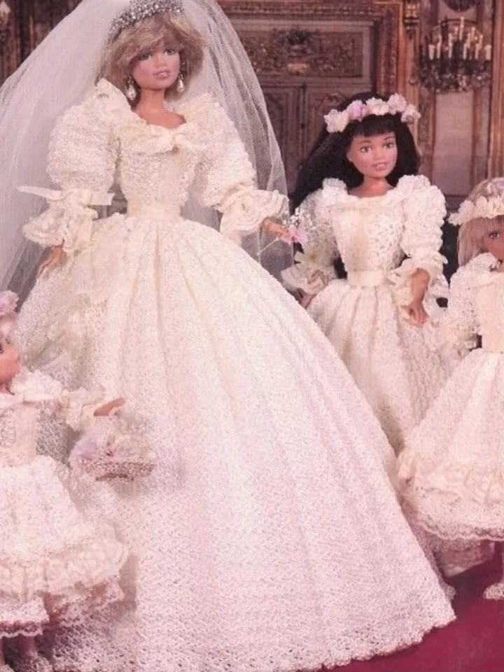 Barbie Dress Crochet Pattern Vintage for Dolls 11-1/2" Digital Download PDF