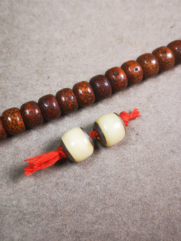 Gandhanra Yak Bone Carved Tibetan Mala Spacer Beads,Marker Beads for Prayer Beads Necklace Accessories,0.43" × 0.4"