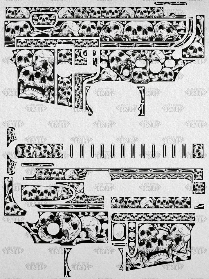 VECTOR DESIGN AR-15 Skulls and bones