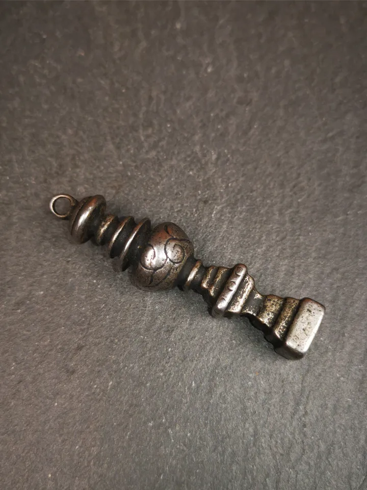 Gandhanra Handmade Tibetan Buddhist Tower Amulet,Stupa,Pagoda Pendant,Made of Cold Iron,2.16 inches